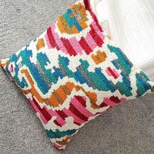 Artistic Accents Beaded Colorful Multi Color Accent Pillow Decor Living Room 14"